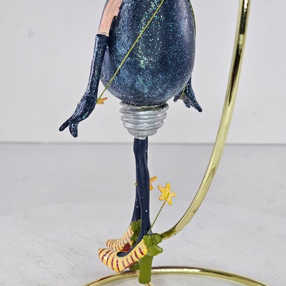 Department 56 Patience Brewster Krinkles Blue Light Bulb Ornament 6.25 Inches - Picture 5 of 8